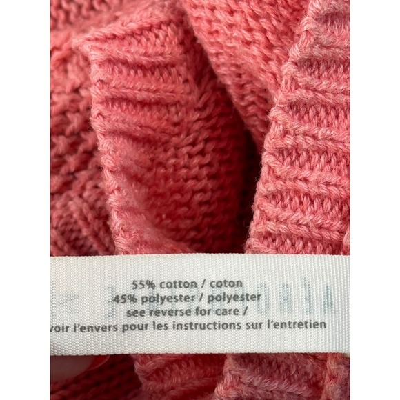 Aeropostale Women's V-Neck Knit Sweater Coral Pink Cable Stitch Medium - Picture 9 of 10